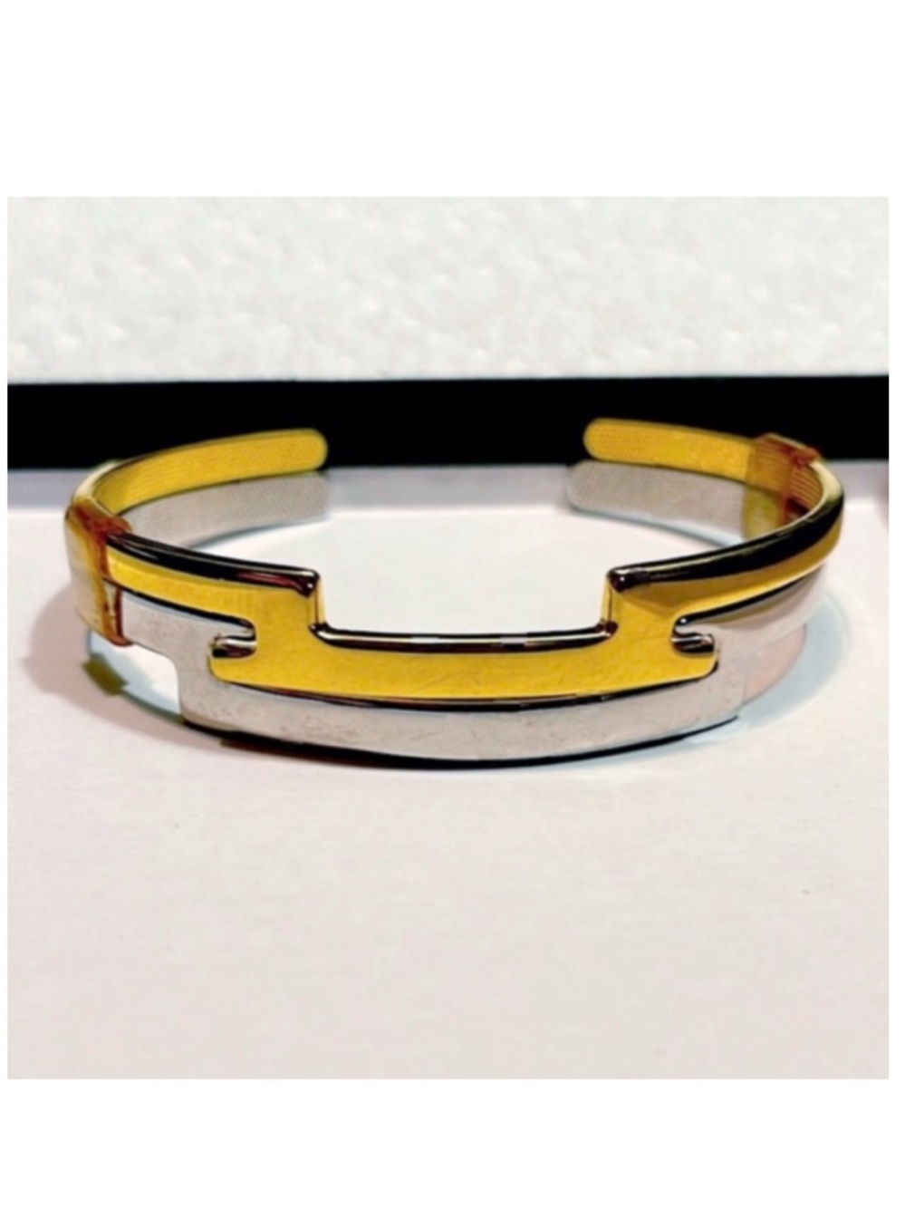 Vintage Avon Gold and Silver Interlocking Cuff Bracelet